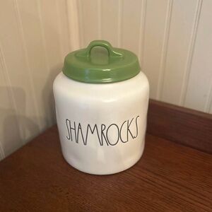Rae Dunn shamrocks canister
